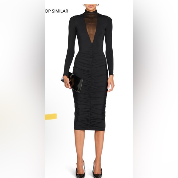 SER.O.YA Sophisticated Black Long Sleeve Dress